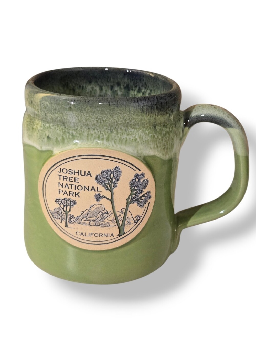 Deneen pottery Joshua Tree National Park Tankard Mug 12-14oz USA Made Moss Green